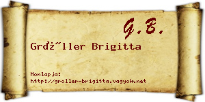 Gröller Brigitta névjegykártya